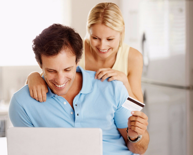 couple and a computer