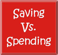 saving vs spending button