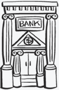 bank clipart coloring page